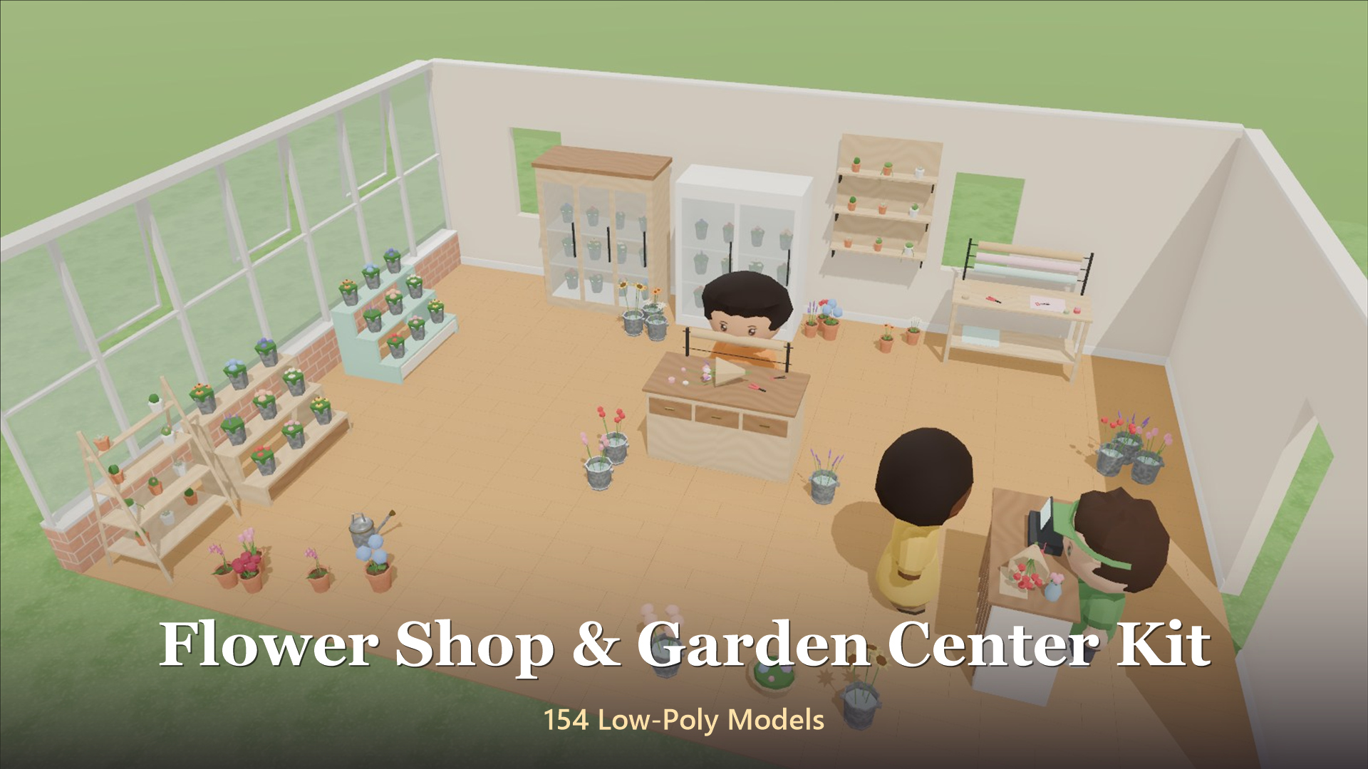 Flower Shop & Garden Center Kit - 154 Low-Poly Models 3D Model