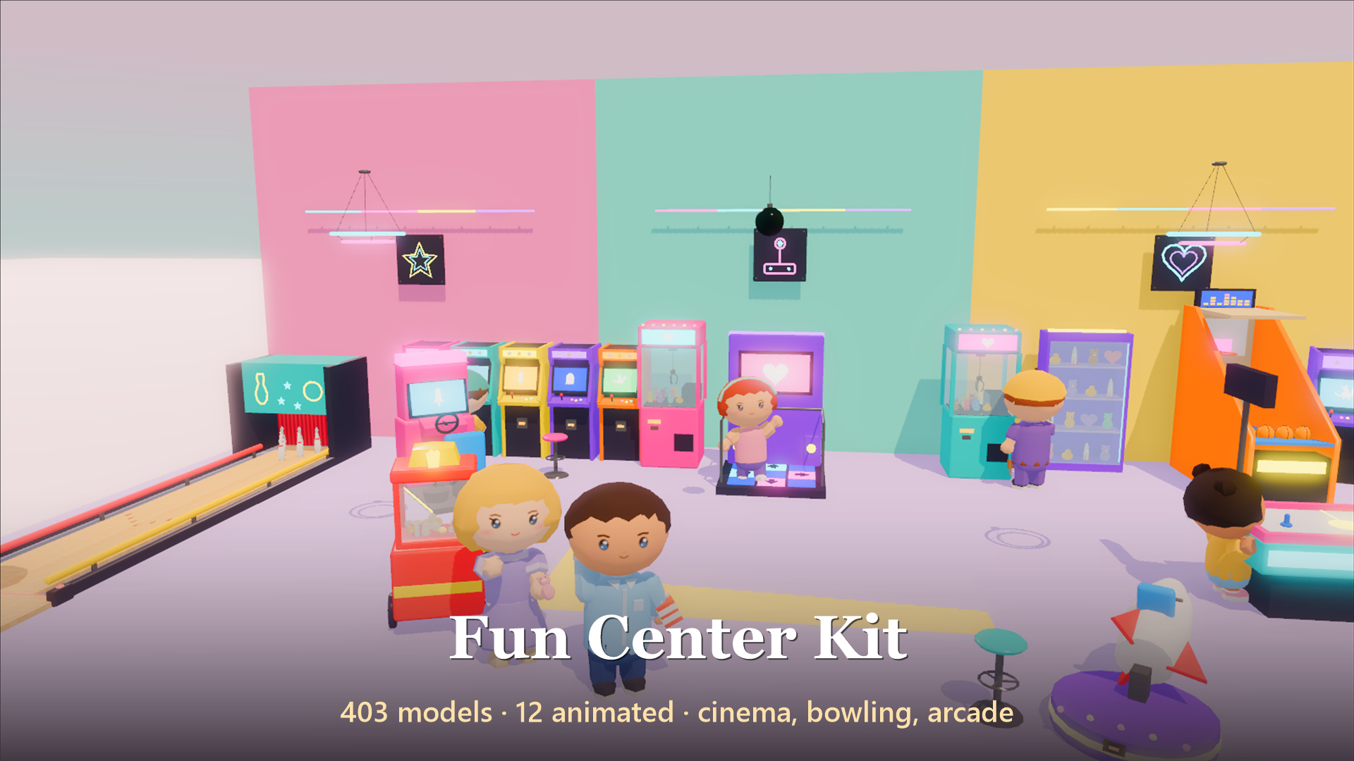 Fun Center Kit - 415 Low-Poly Models 3D Model