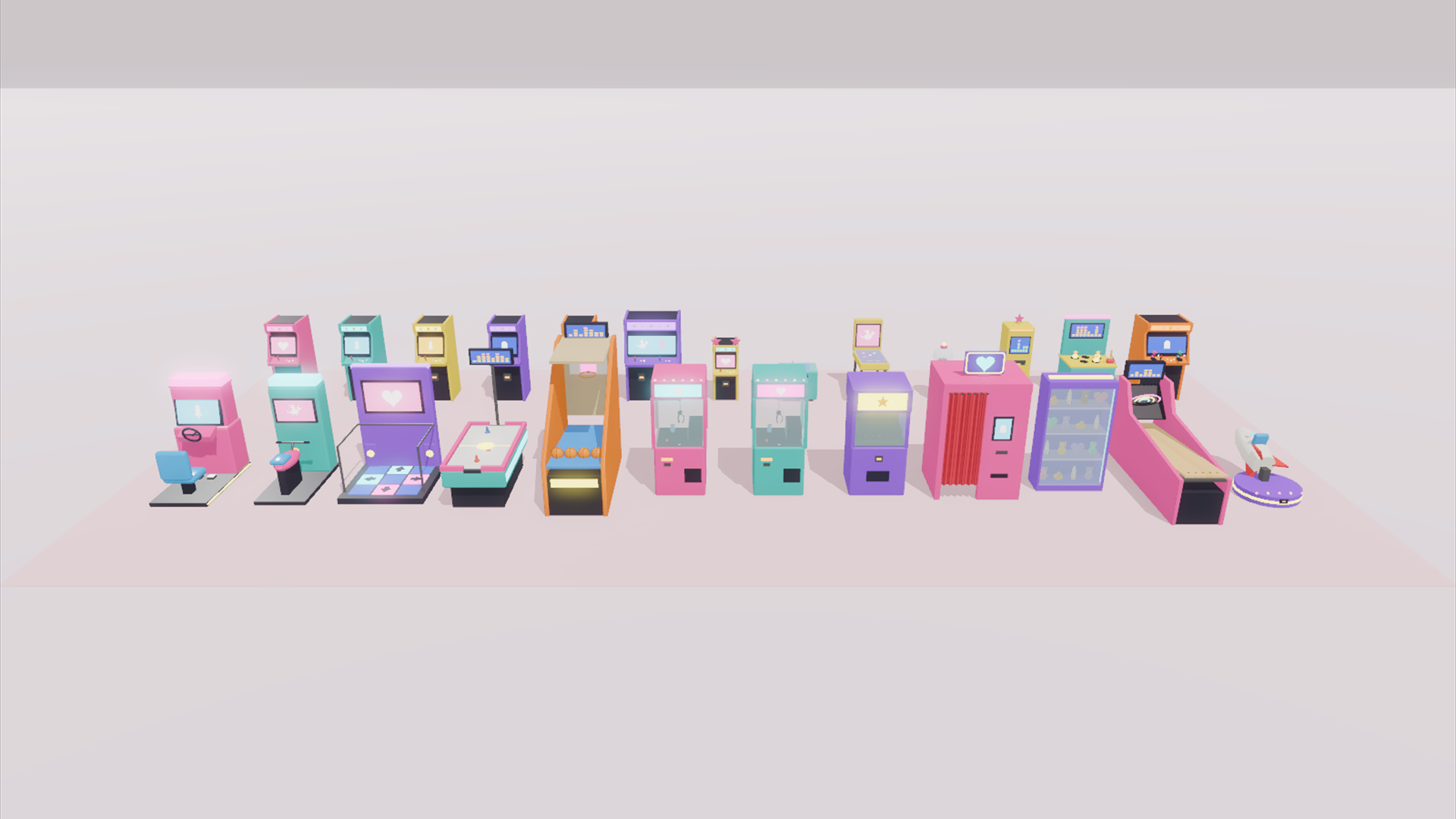 Fun Center Kit - 415 Low-Poly Models 3D Model