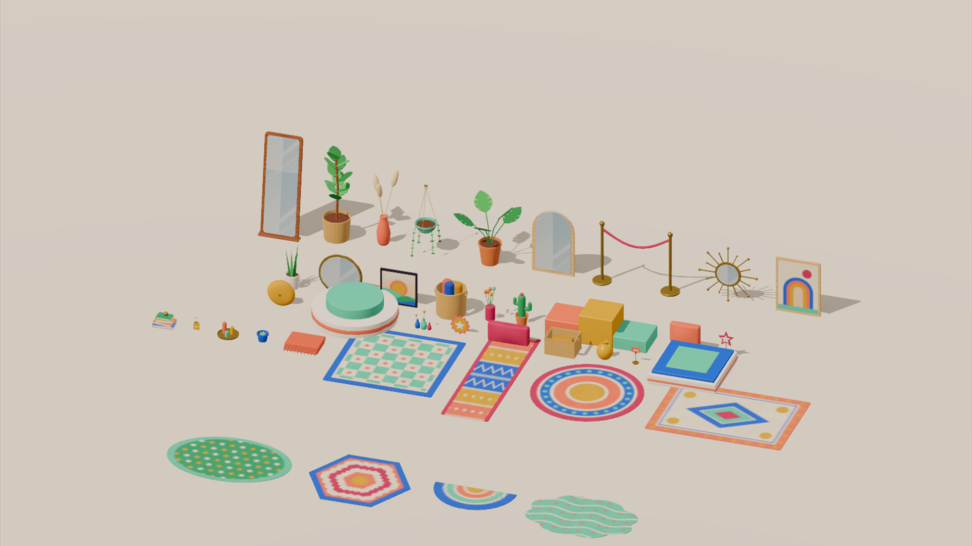 Furniture Catalog - Beds Tables &amp Storage - 352 Low-Poly Models 3D Model