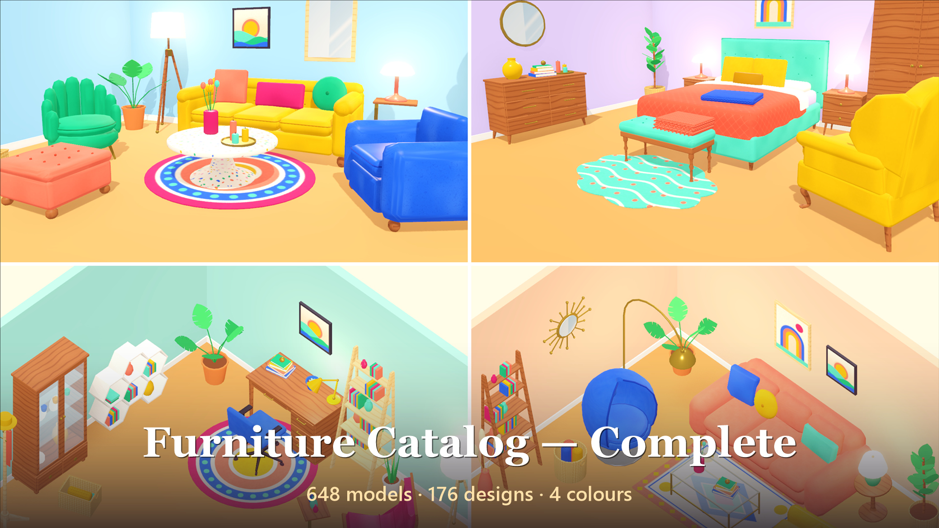 Furniture Catalog - Complete - 648 Low-Poly Models 3D Model
