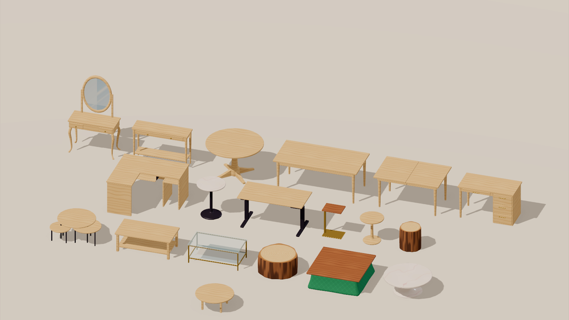 Furniture Catalog - Complete - 648 Low-Poly Models 3D Model