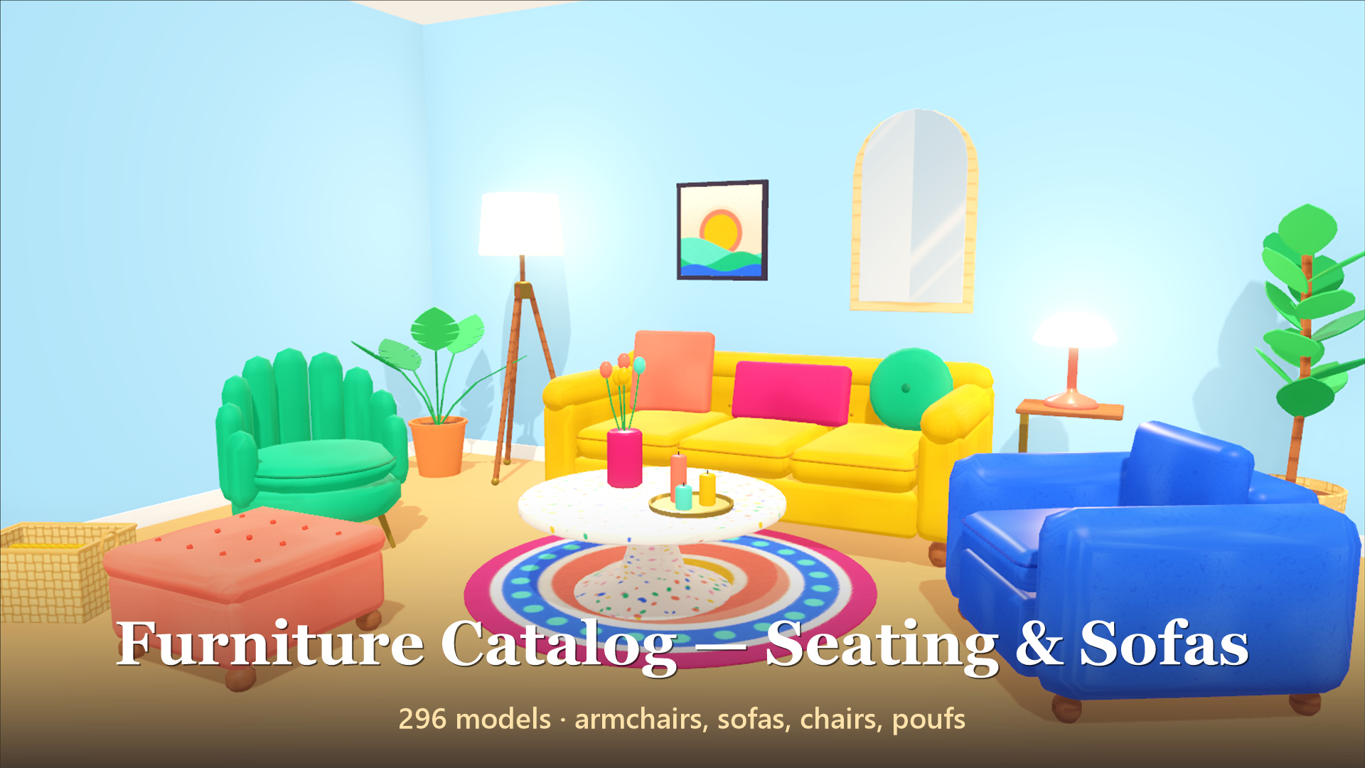 Furniture Catalog - Seating & Sofas - 296 Low-Poly Models 3D Model