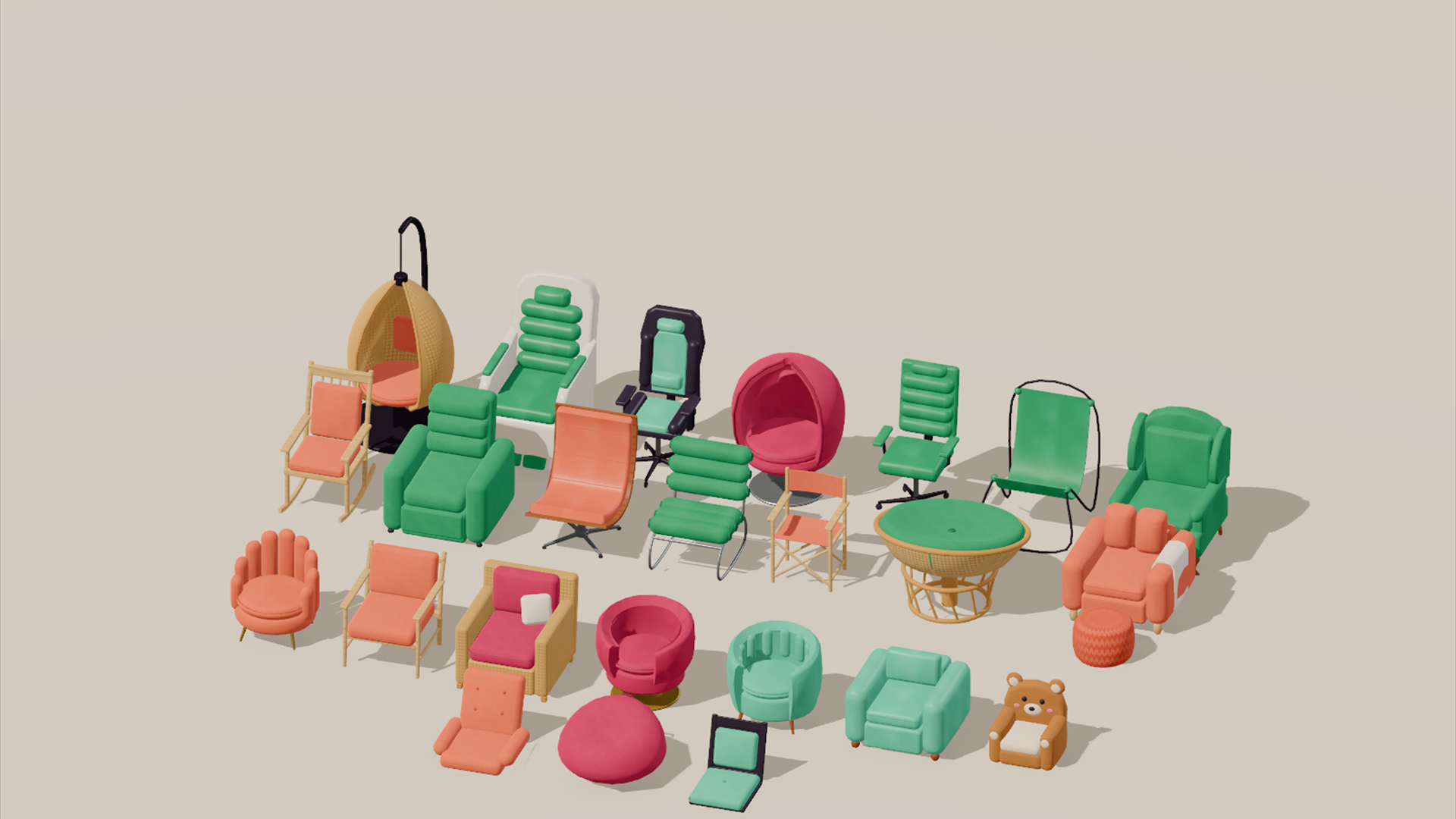 Furniture Catalog - Seating &amp Sofas - 296 Low-Poly Models 3D Model
