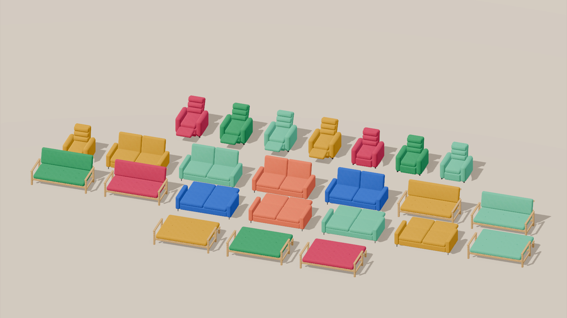 Furniture Catalog - Seating & Sofas - 296 Low-Poly Models 3D Model