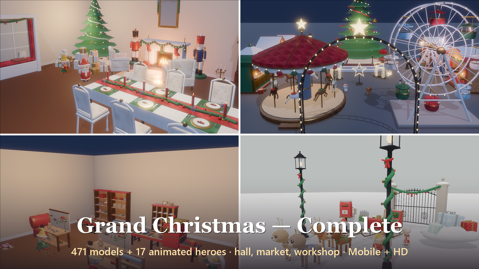Grand Christmas - Complete - 488 Low-Poly Models 3D Model