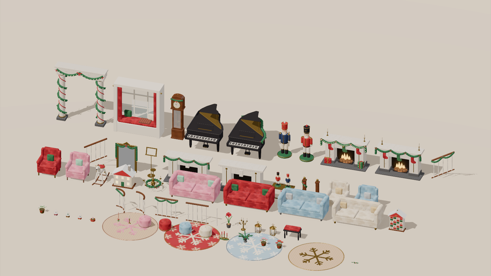 Grand Christmas - Complete - 488 Low-Poly Models 3D Model