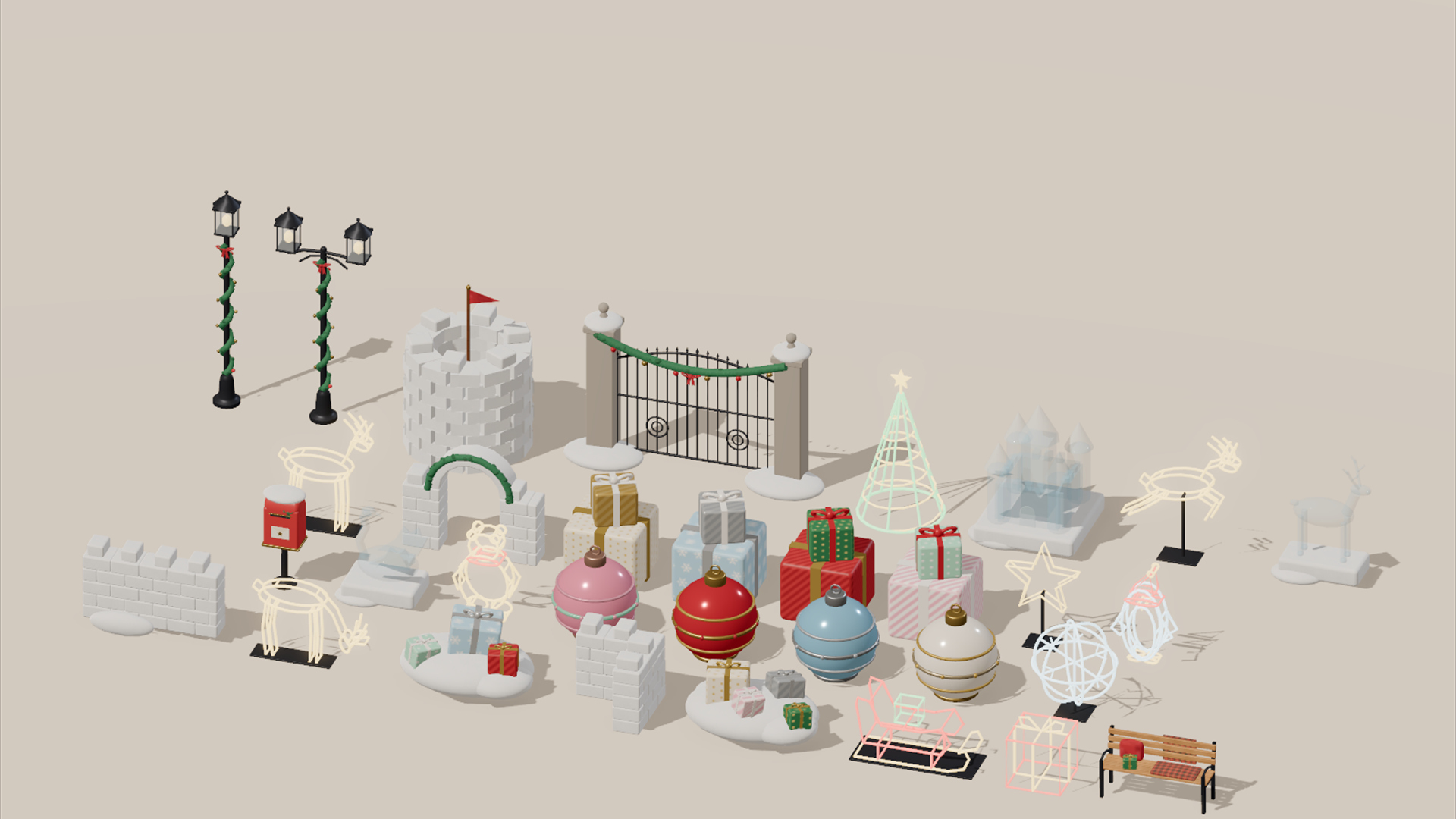 Grand Christmas - Complete - 488 Low-Poly Models 3D Model