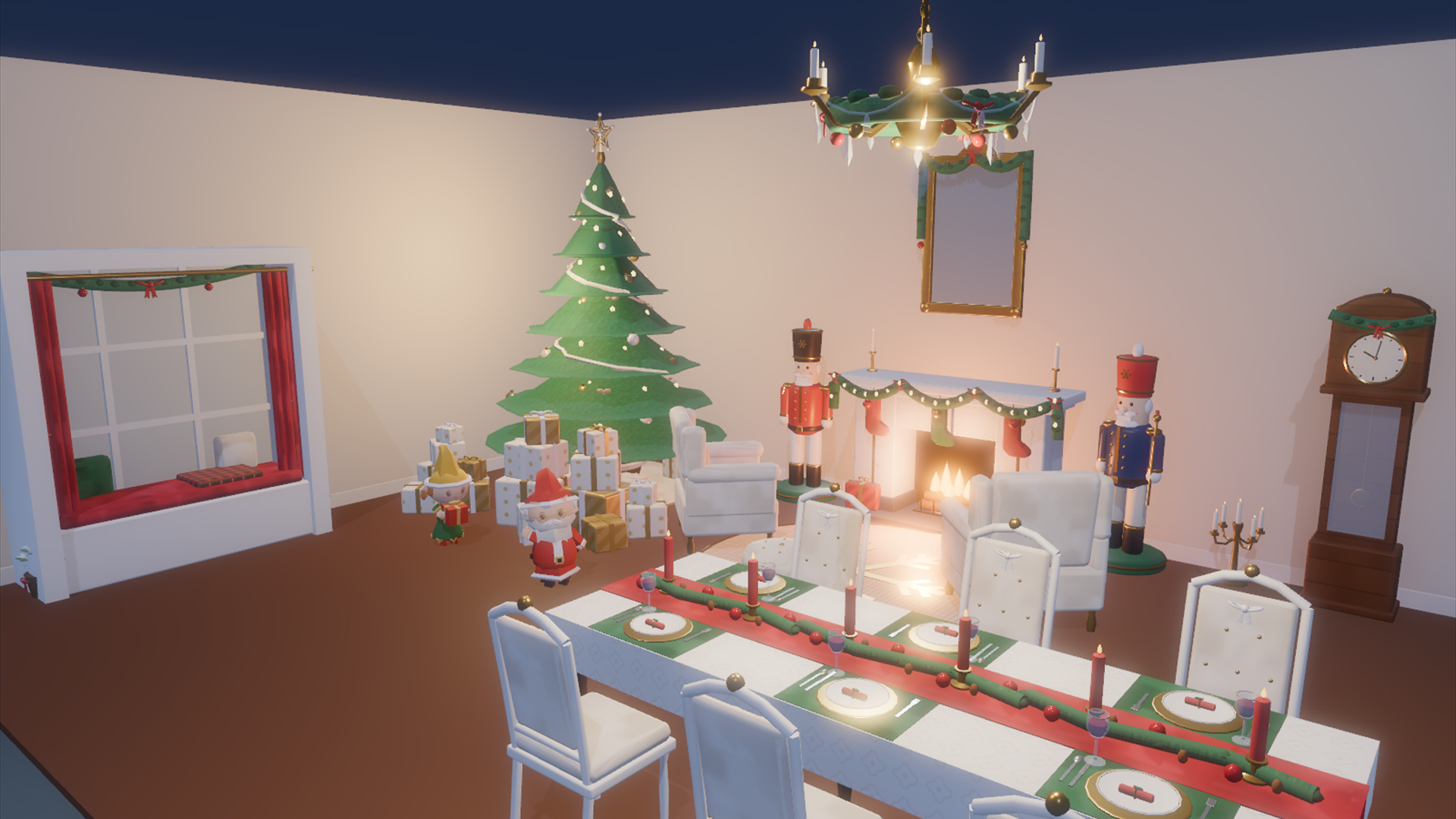 Grand Christmas - Interior &amp Characters - 318 Low-Poly Models 3D Model