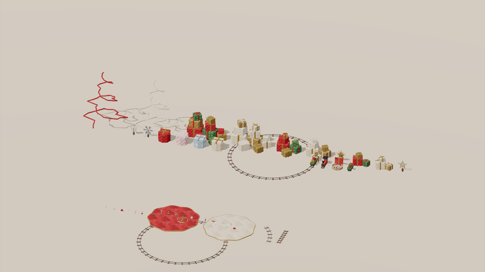 Grand Christmas - Interior & Characters - 318 Low-Poly Models 3D Model