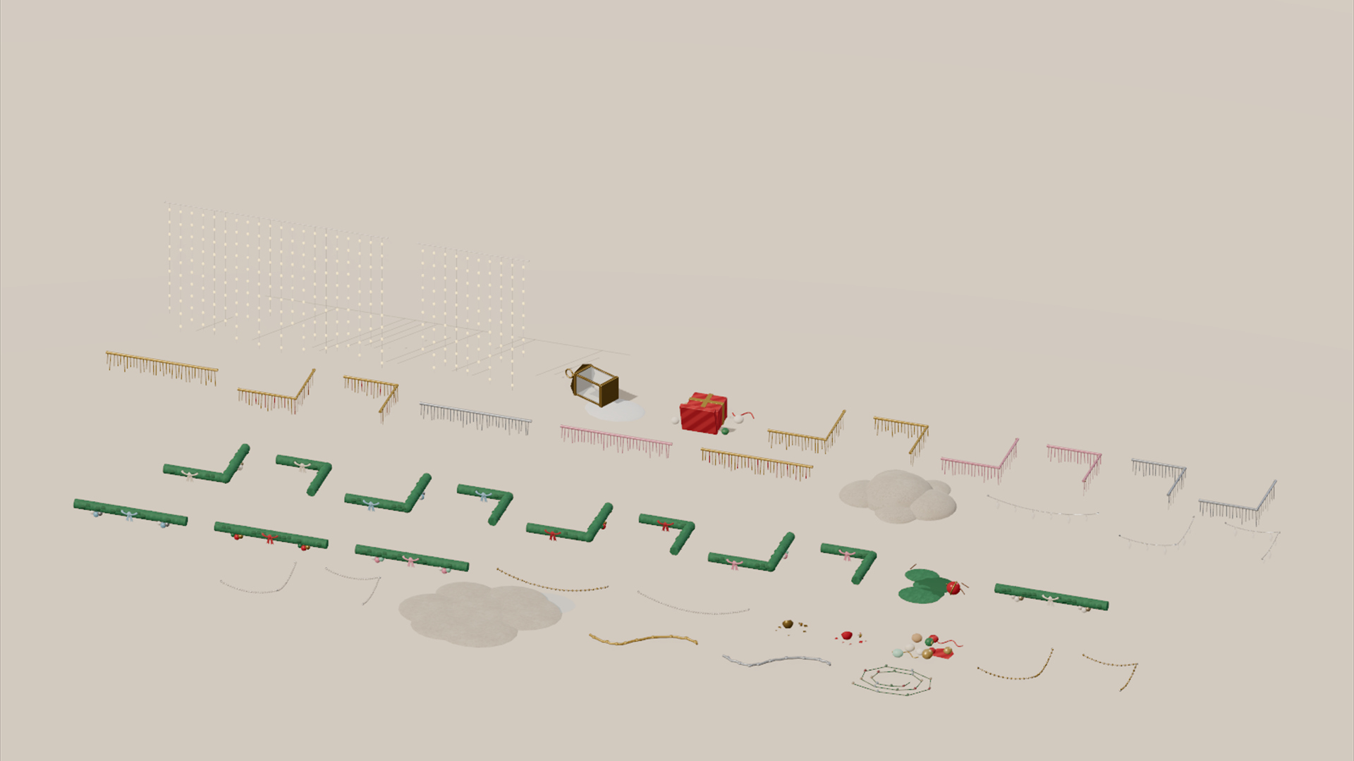 Grand Christmas - Interior & Characters - 318 Low-Poly Models 3D Model