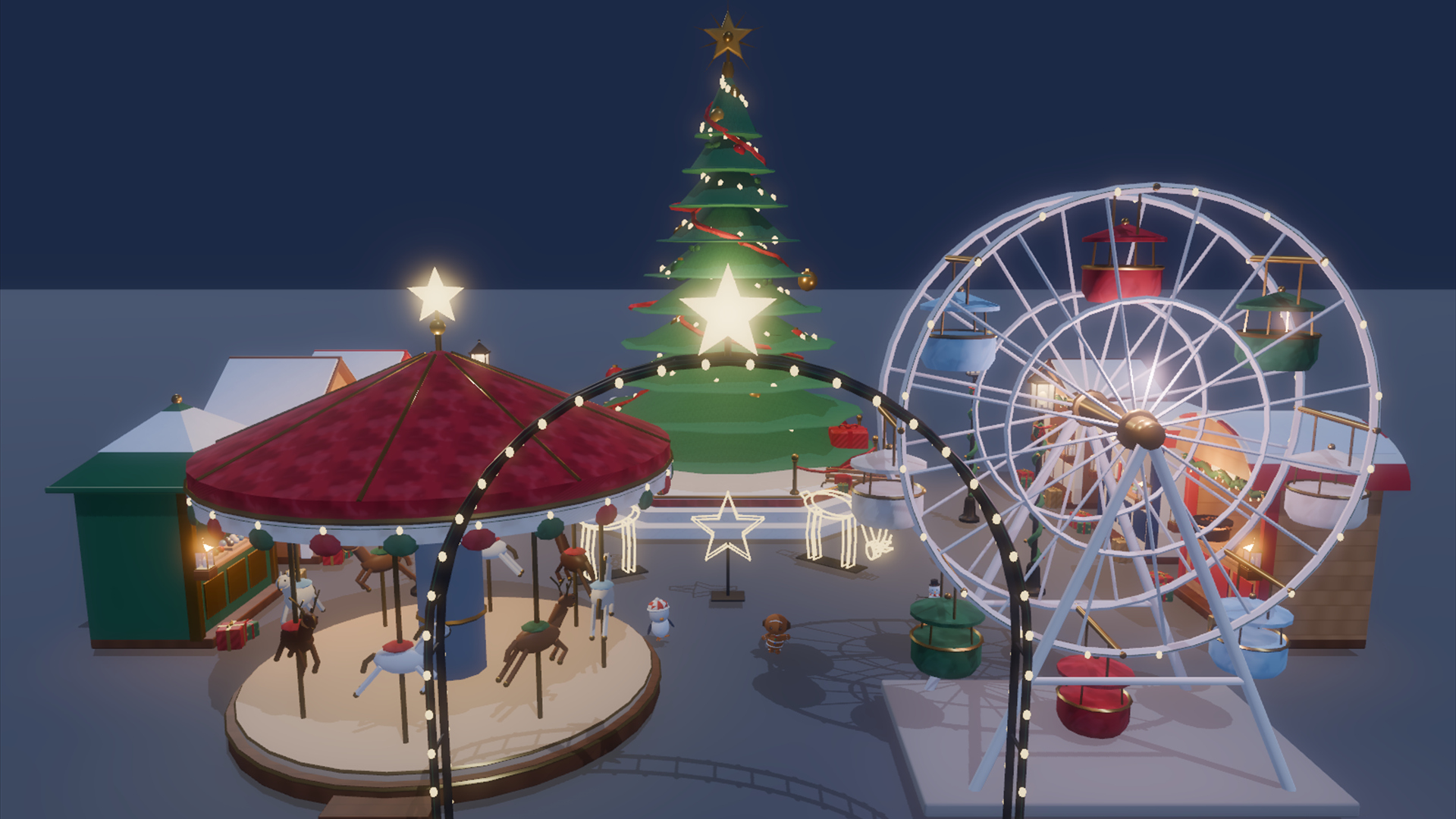Grand Christmas - Market &amp Workshop - 170 Low-Poly Models 3D Model