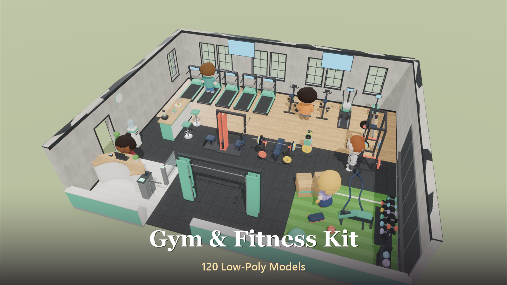 Gym & Fitness Kit - 120 Low-Poly Models 3D Model