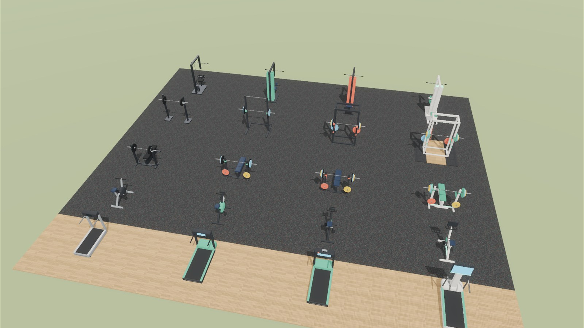 Gym &amp Fitness Kit - 120 Low-Poly Models 3D Model