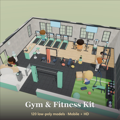 Gym & Fitness Kit - 120 Low-Poly Models