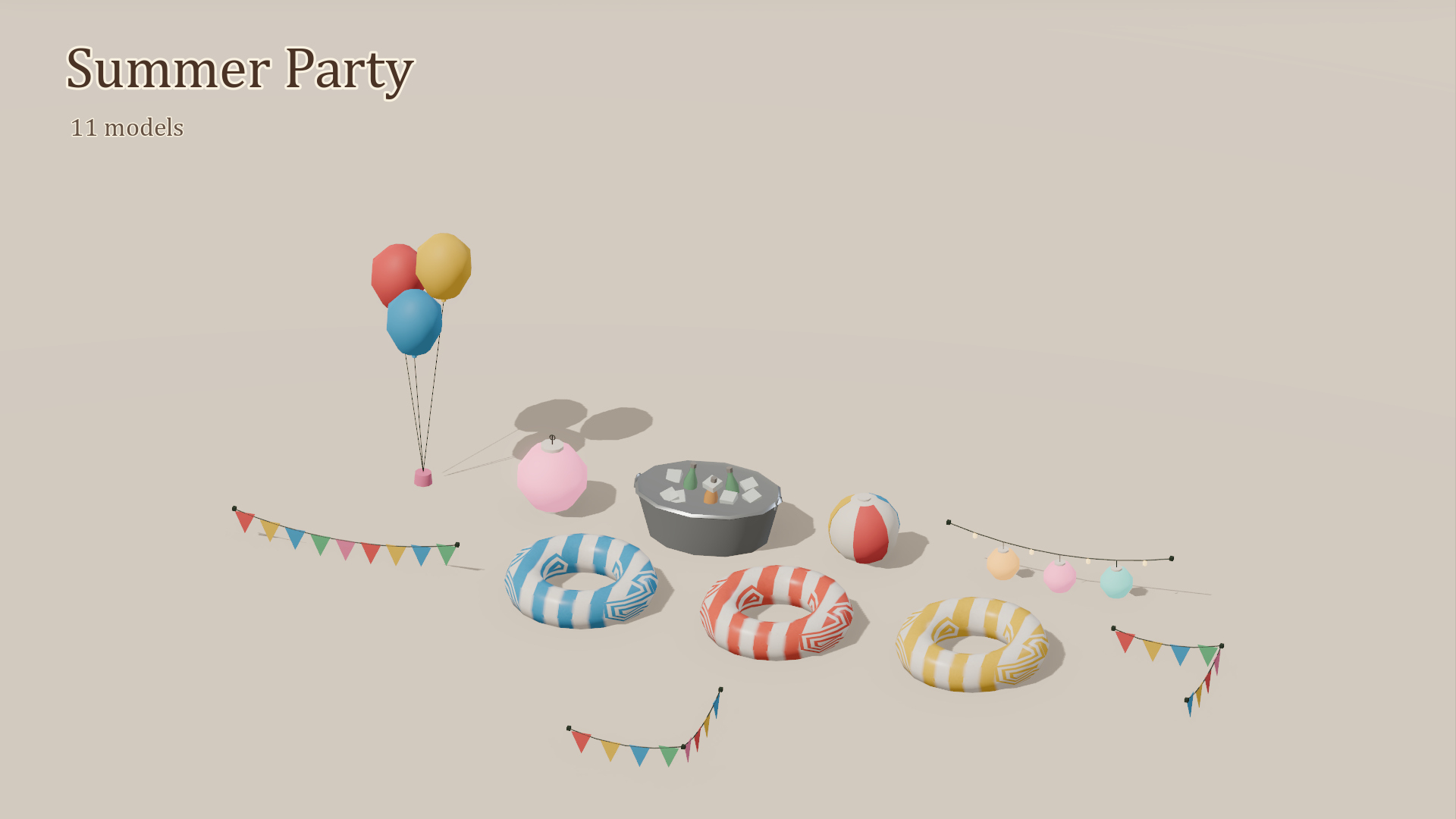 Holiday Bonus Pack - 27 Low-Poly Models 3D Model
