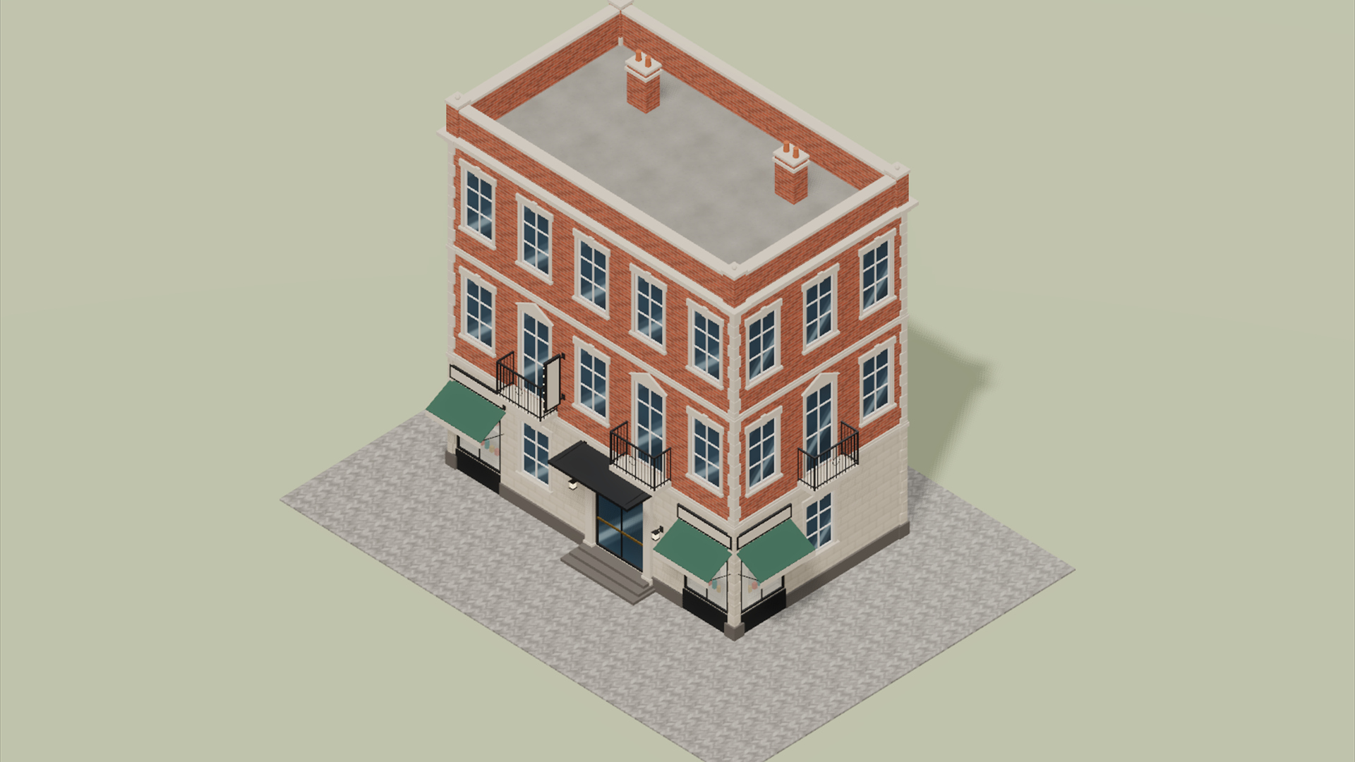 Hotel Facades - 83 Low-Poly Models 3D Model