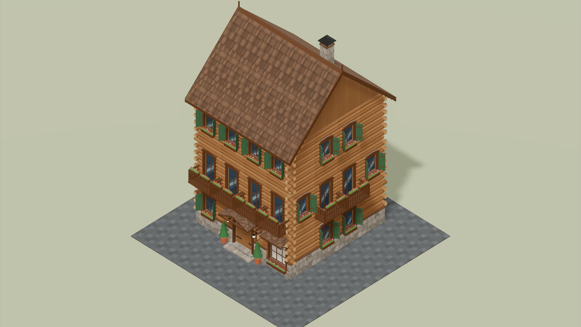 Hotel Facades - 83 Low-Poly Models 3D Model