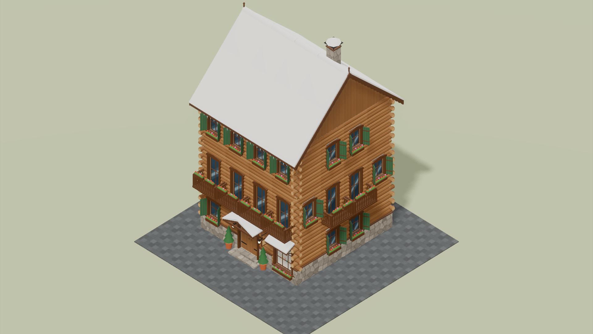 Hotel Facades - 83 Low-Poly Models 3D Model