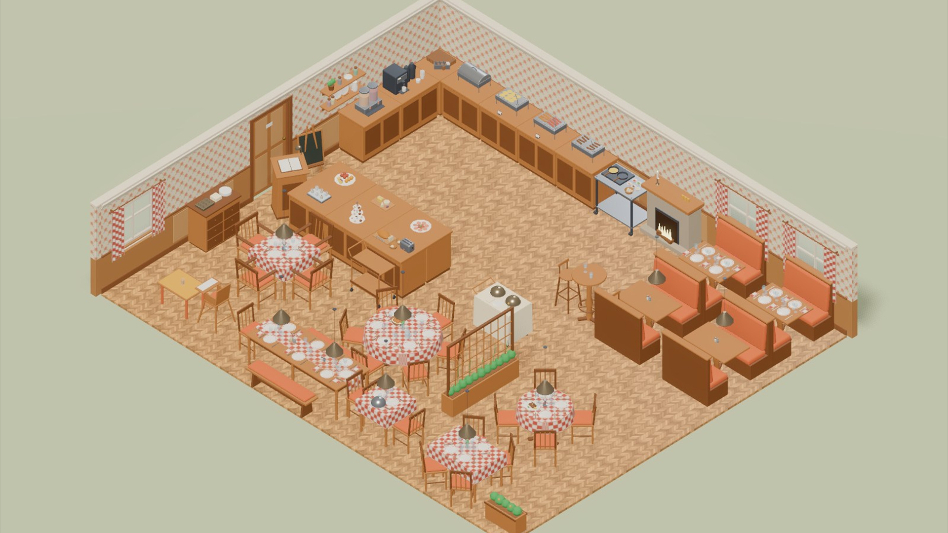 Hotel Restaurant - 195 Low-Poly Models 3D Model