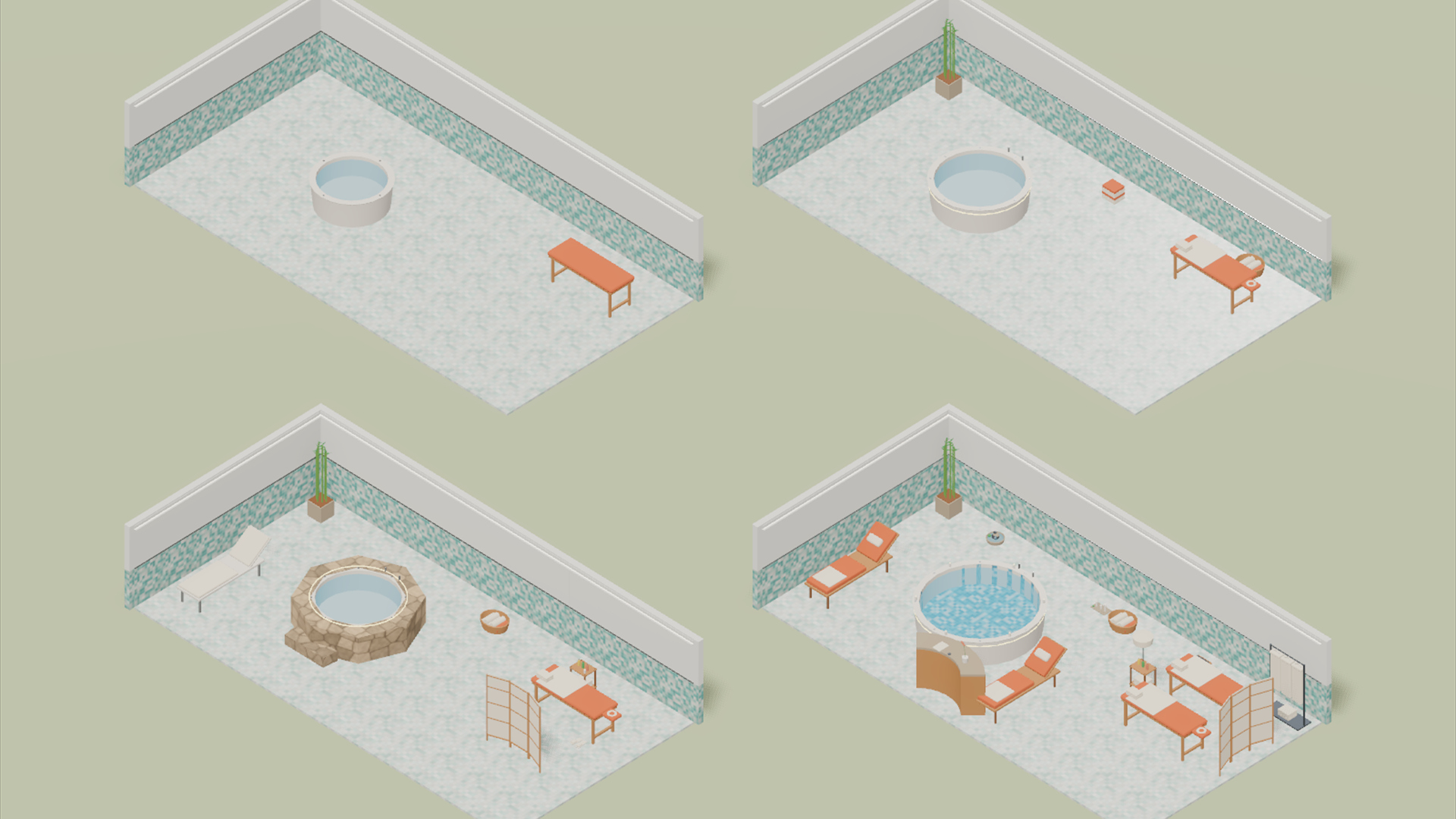 Hotel Rooms & Services - 142 Low-Poly Models 3D Model
