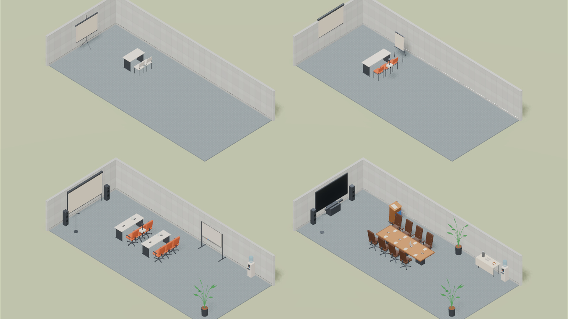 Hotel Rooms &amp Services - 142 Low-Poly Models 3D Model