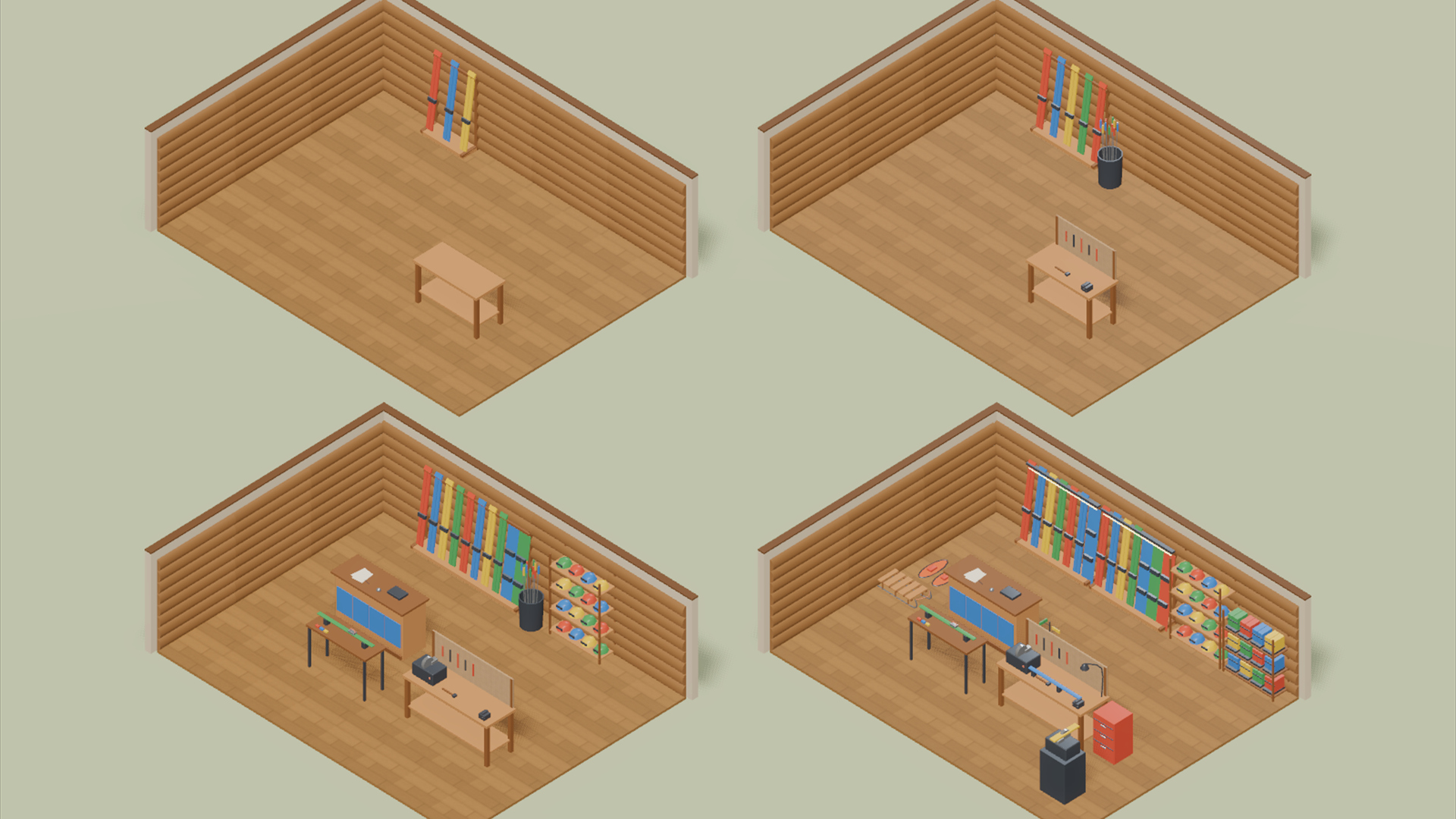 Hotel Rooms & Services - 142 Low-Poly Models 3D Model