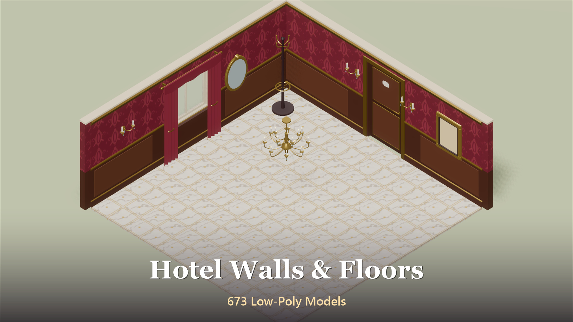 Hotel Walls & Floors - 673 Low-Poly Models 3D Model