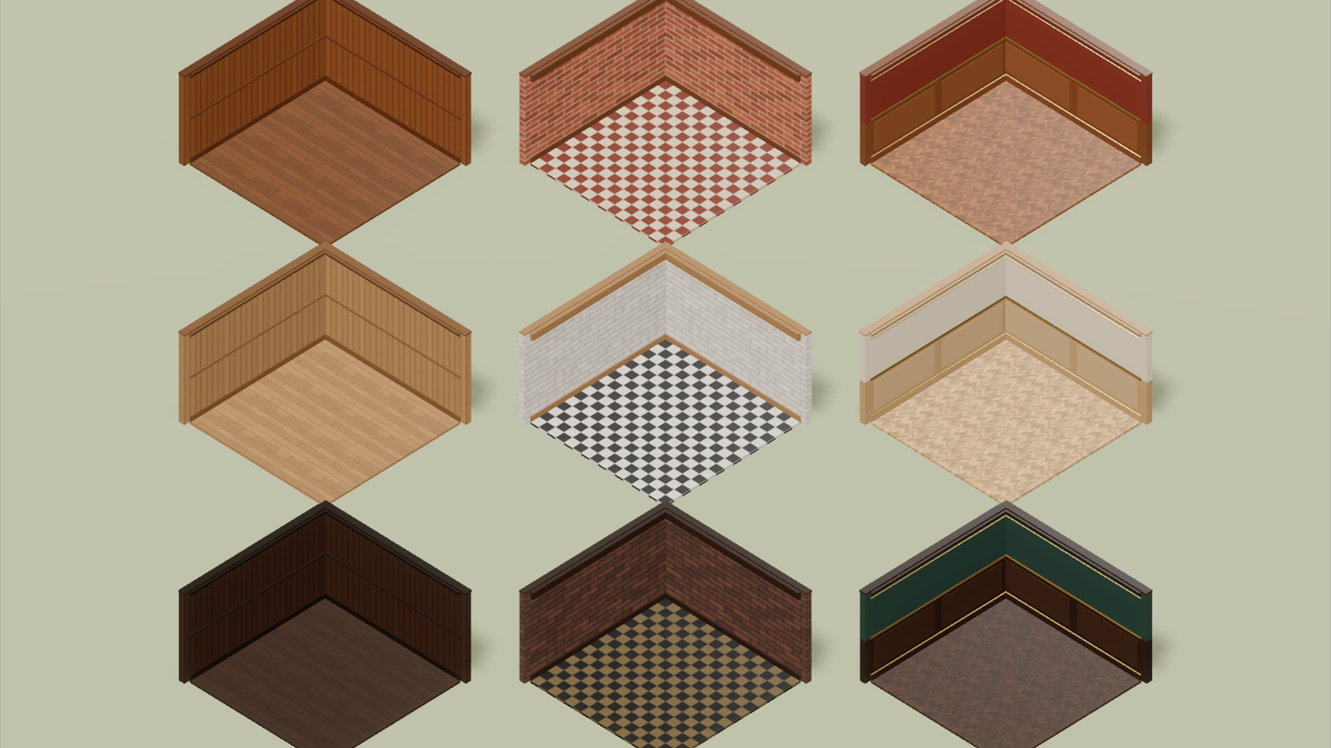 Hotel Walls & Floors - 673 Low-Poly Models 3D Model