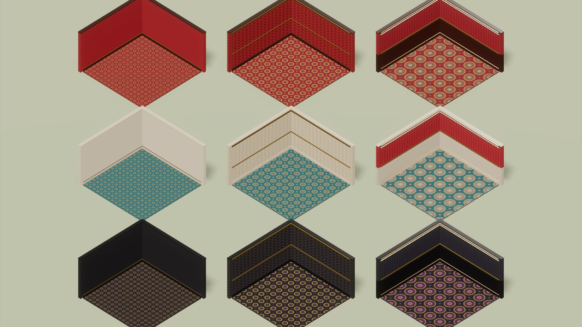 Hotel Walls & Floors - 673 Low-Poly Models 3D Model