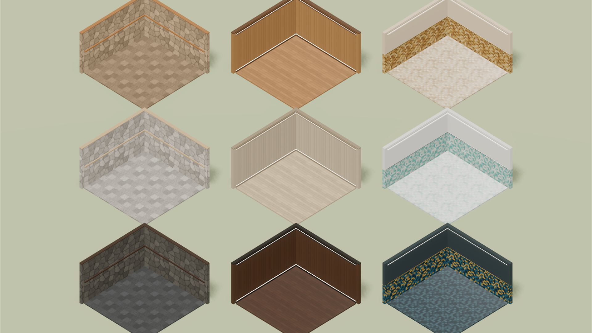 Hotel Walls &amp Floors - 673 Low-Poly Models 3D Model