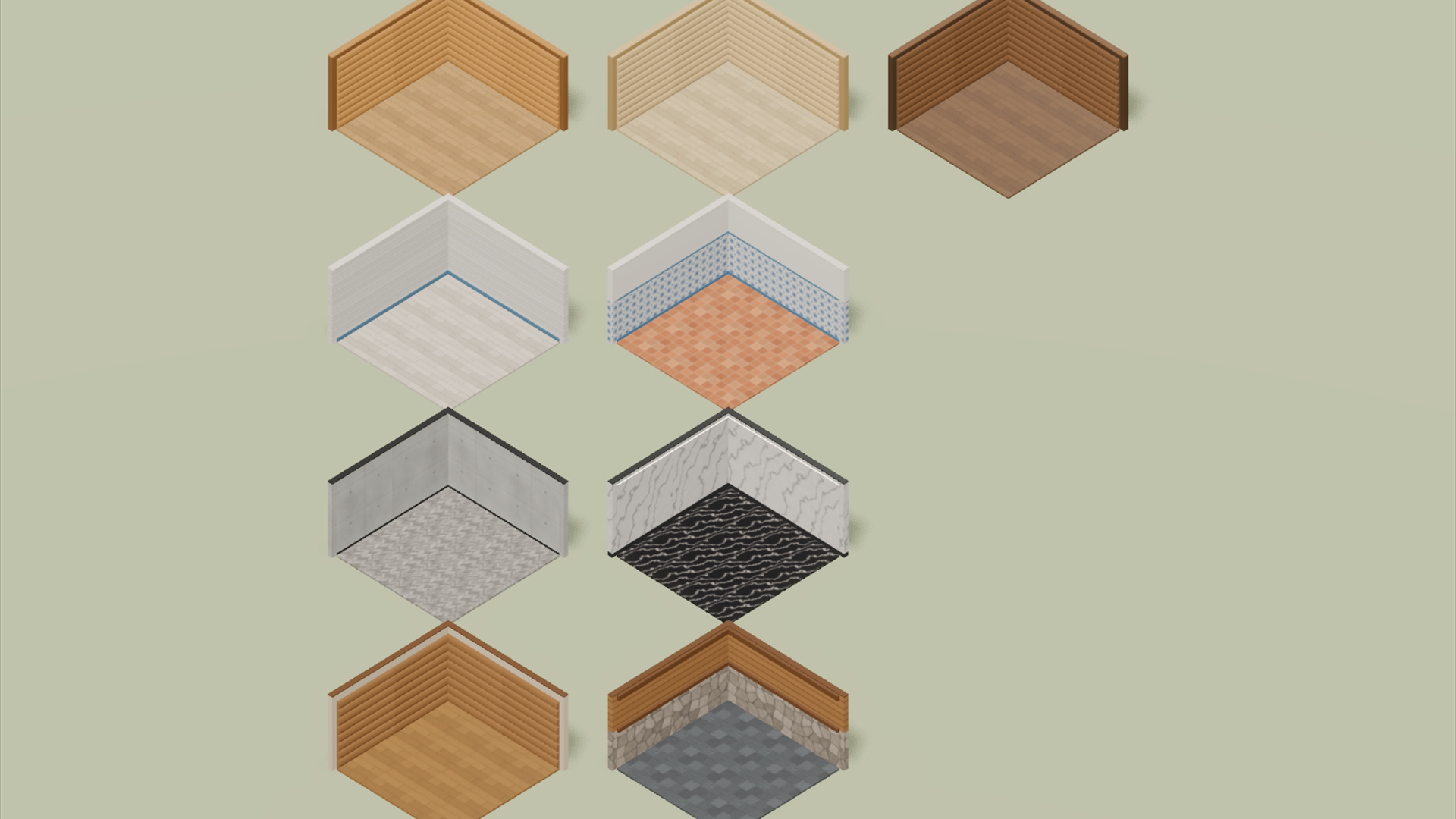 Hotel Walls &amp Floors - 673 Low-Poly Models 3D Model