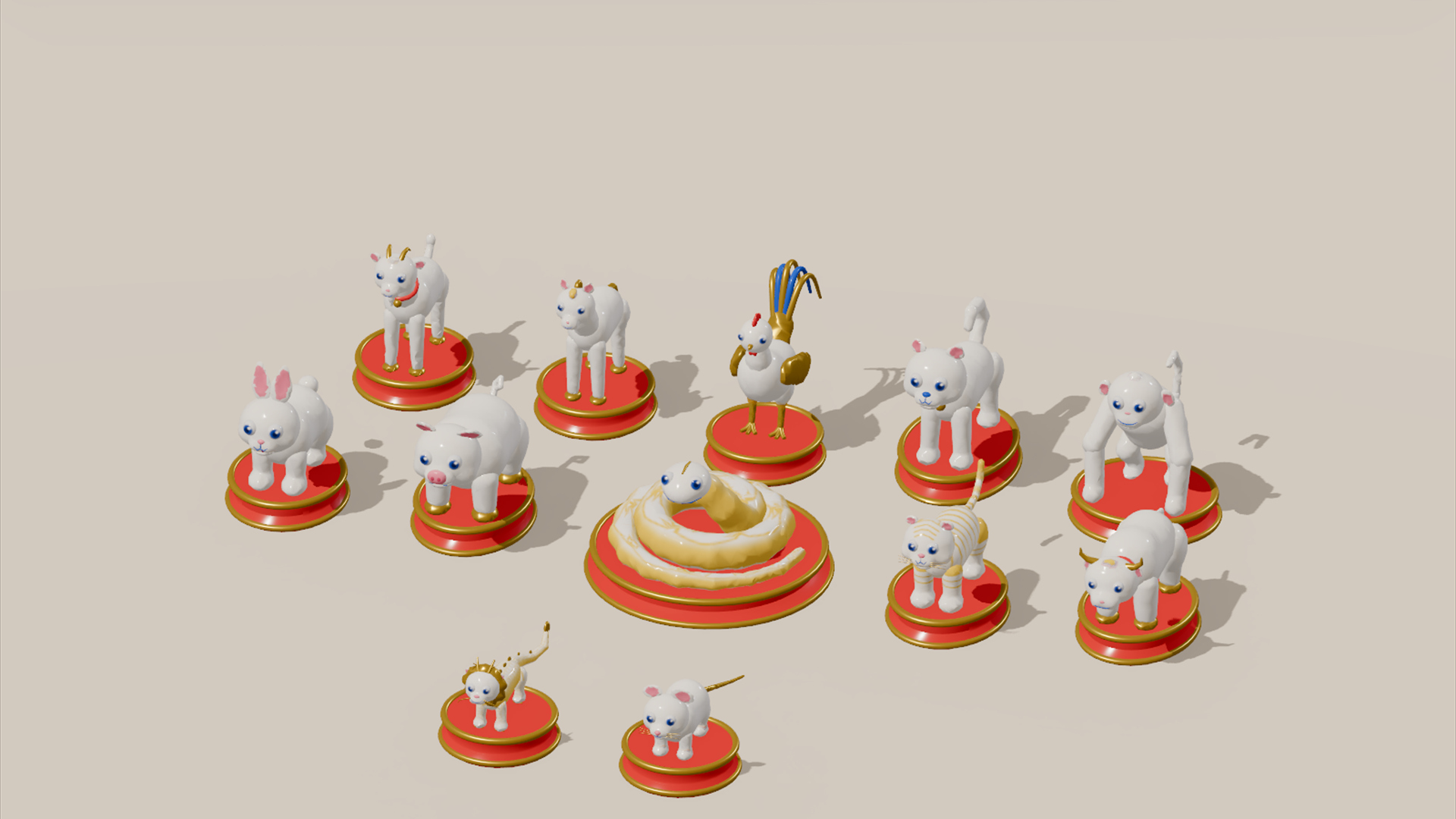 Lunar New Year Kit - 306 Low-Poly Models 3D Model