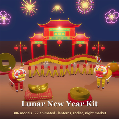 Lunar New Year Kit - 306 Low-Poly Models