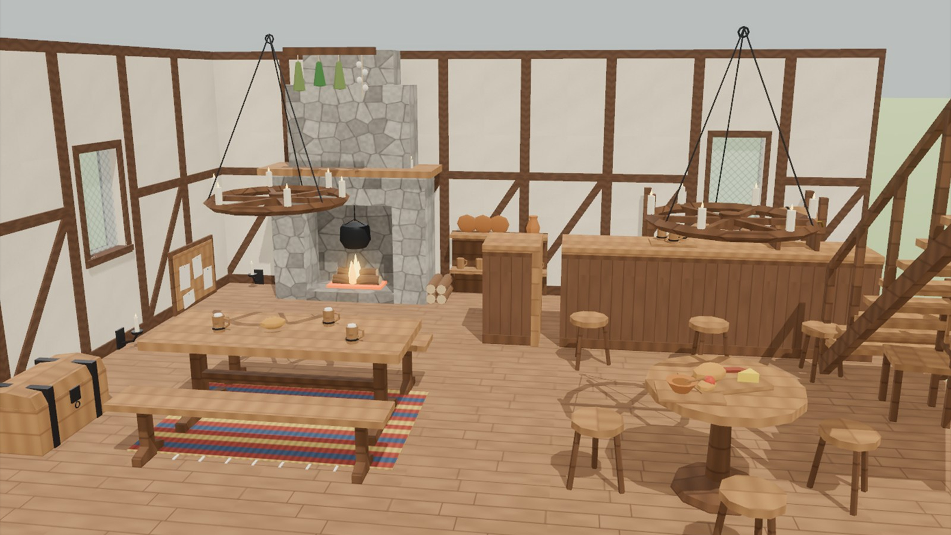Medieval Village &amp Tavern Kit - 94 Low-Poly Models 3D Model
