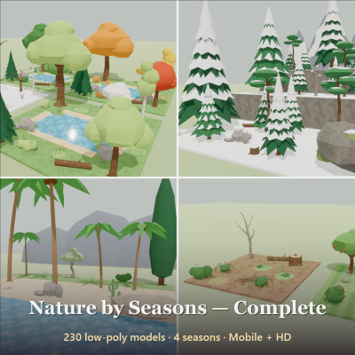 Nature by Seasons - Complete - 230 Low-Poly Models
