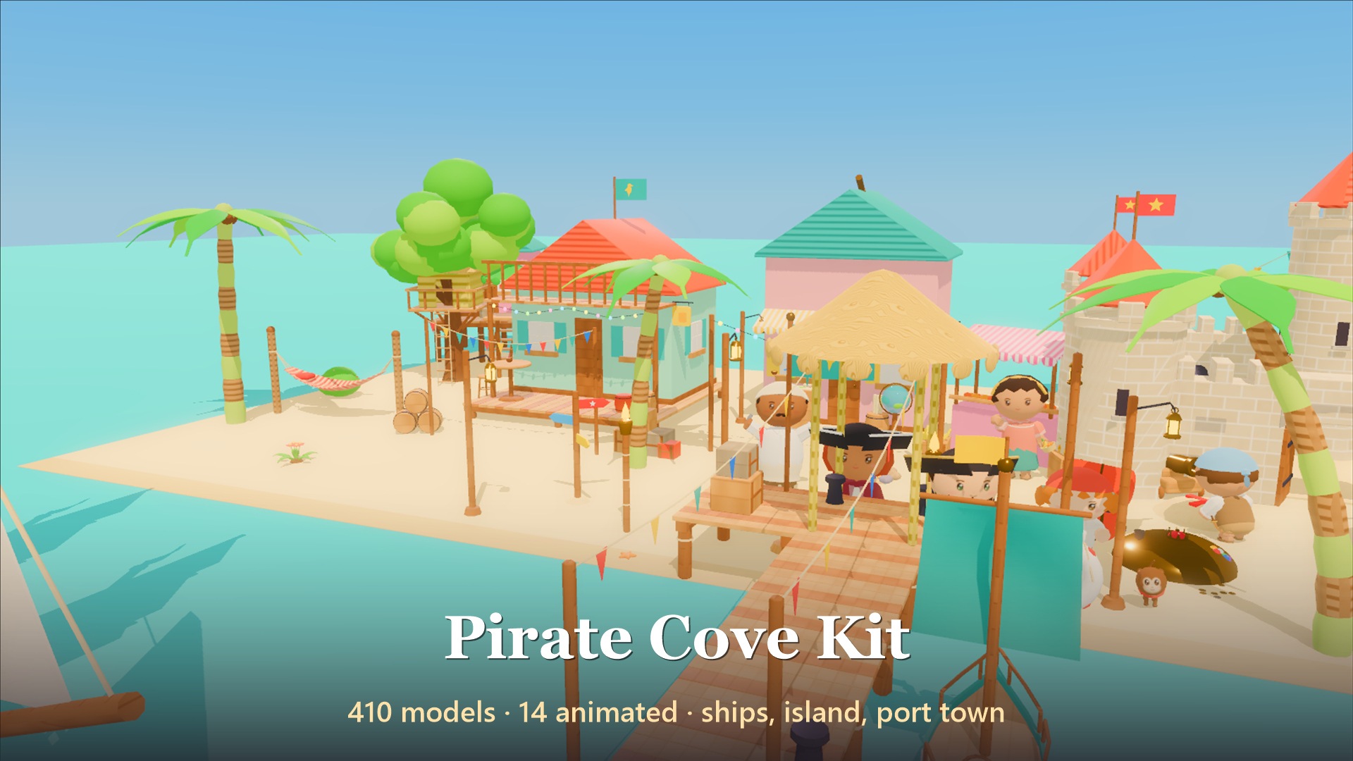 Pirate Cove Kit - 424 Low-Poly Models 3D Model