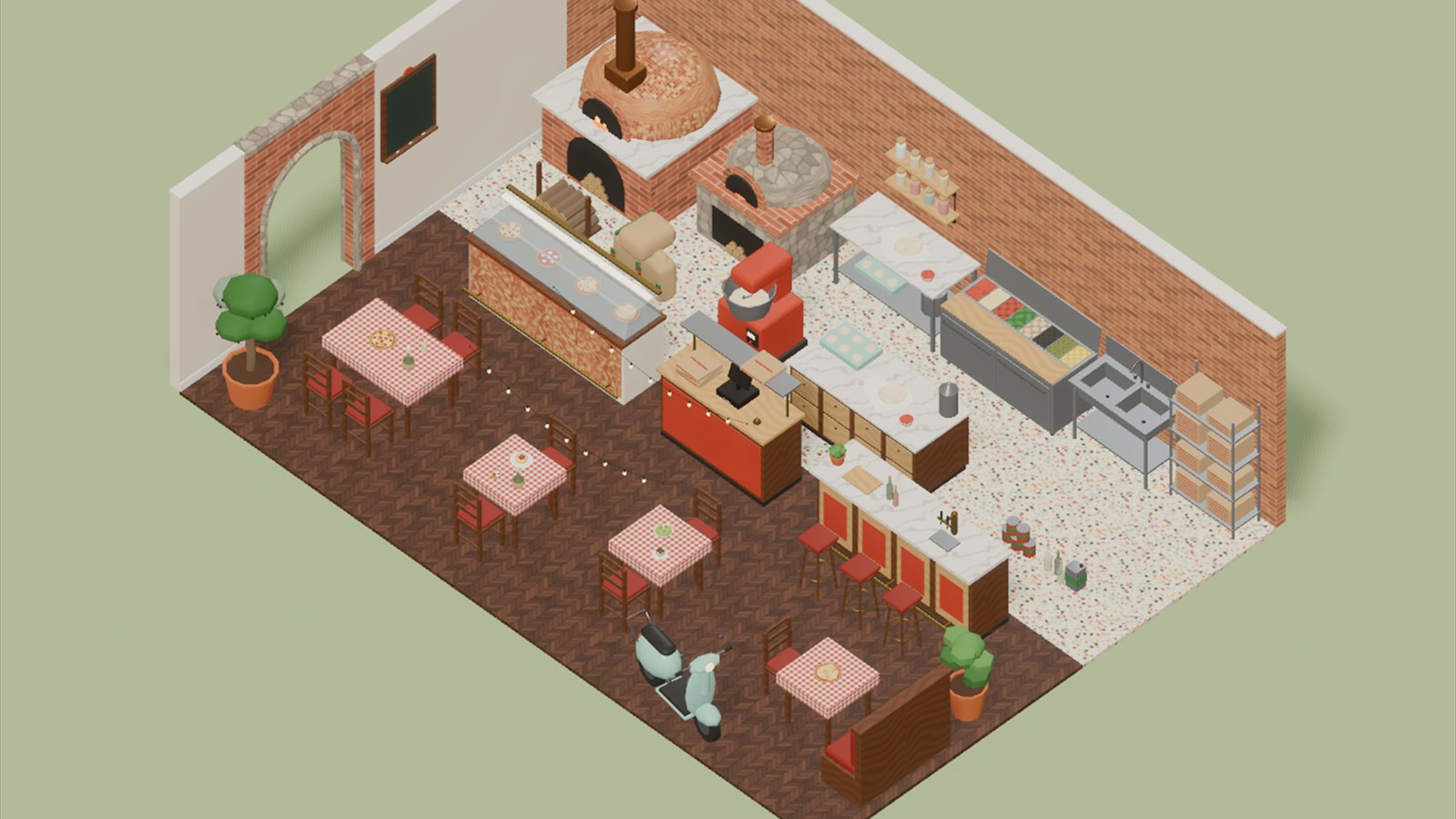 Pizzeria Kit - 93 Low-Poly Models 3D Model
