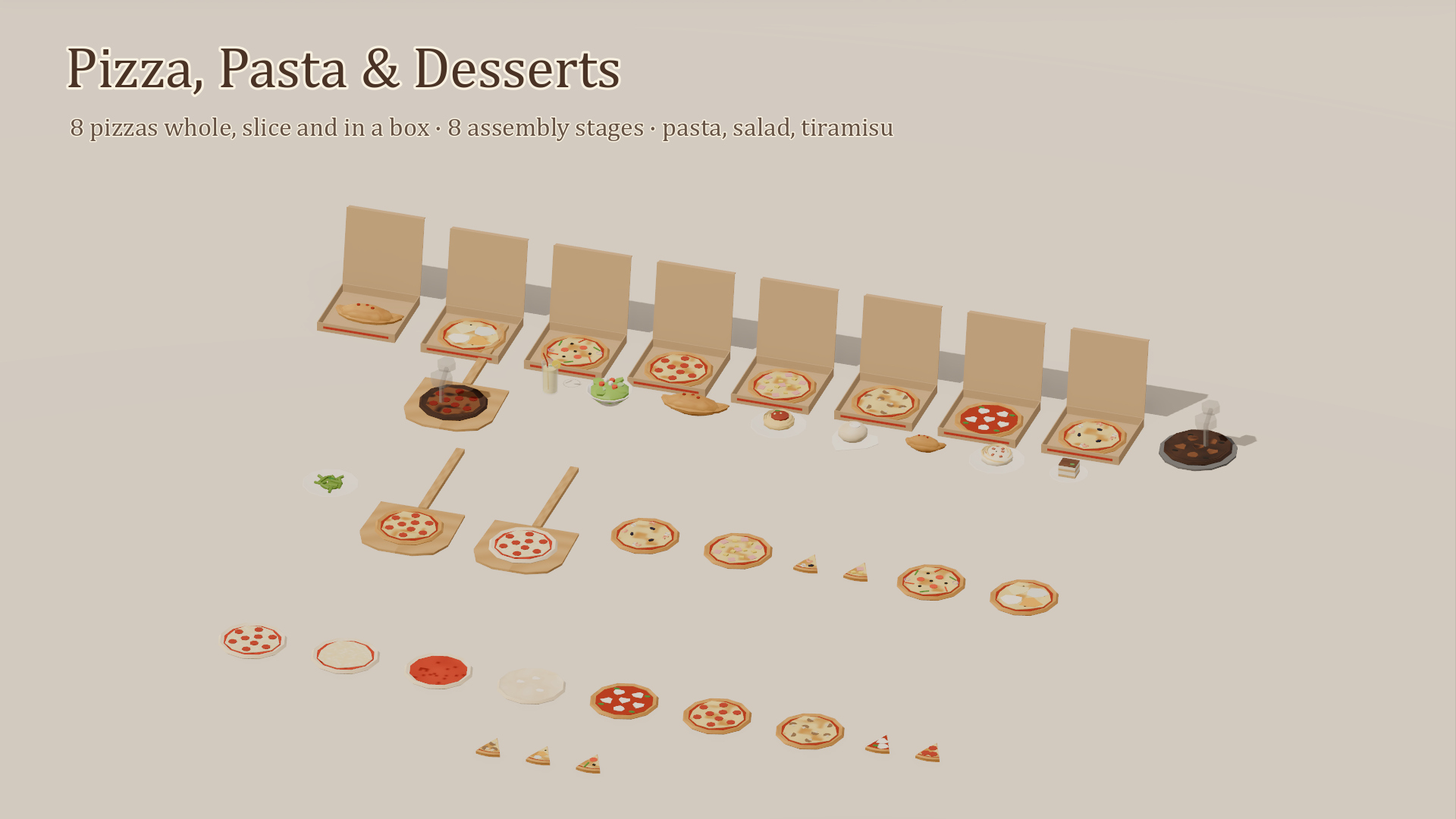 Pizzeria Kit - 93 Low-Poly Models 3D Model