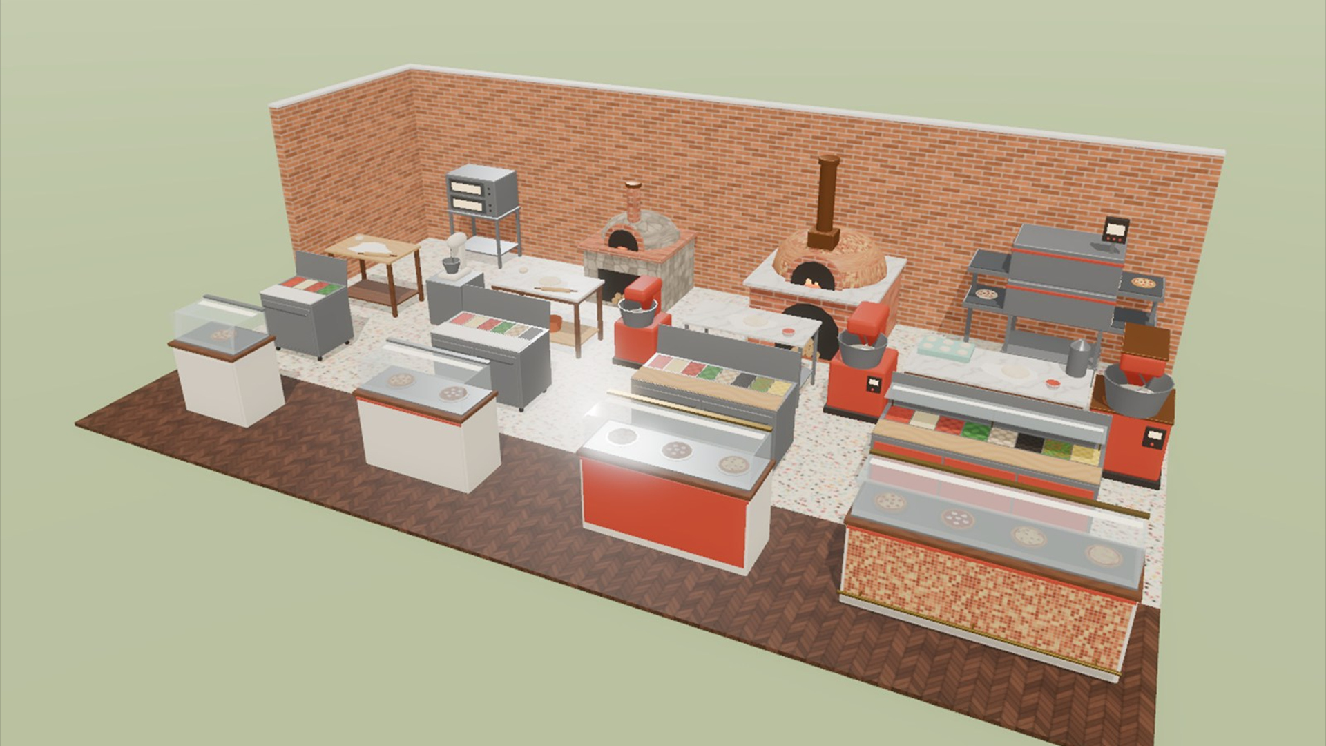 Pizzeria Kit - 93 Low-Poly Models 3D Model
