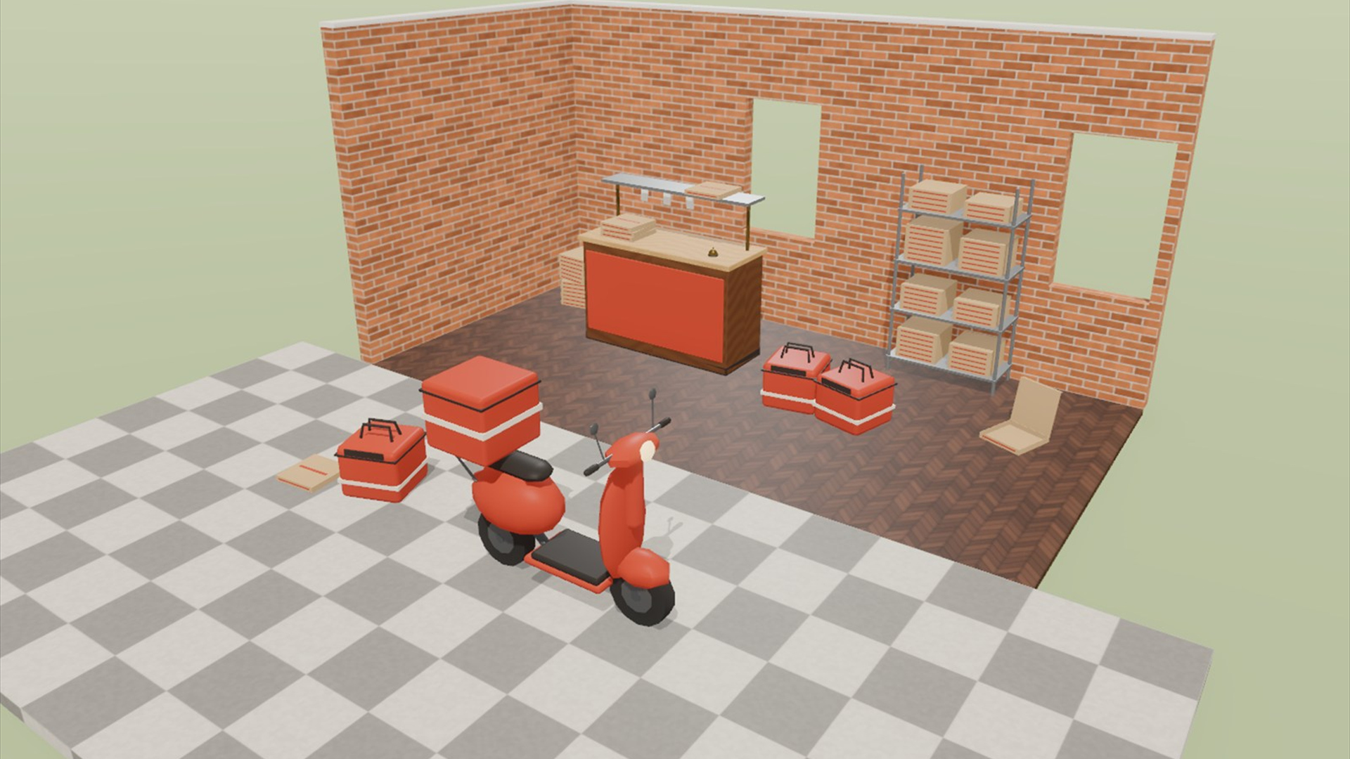 Pizzeria Kit - 93 Low-Poly Models 3D Model
