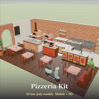 Pizzeria Kit - 93 Low-Poly Models