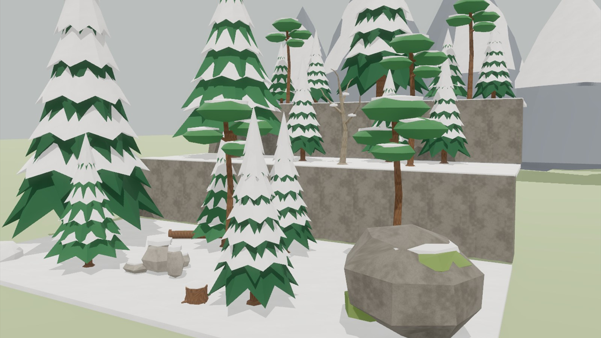 Plants Rocks &amp Terrain Kit - 132 Low-Poly Models 3D Model