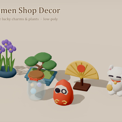 Ramen Shop Decor - 6 Free Low-Poly Models