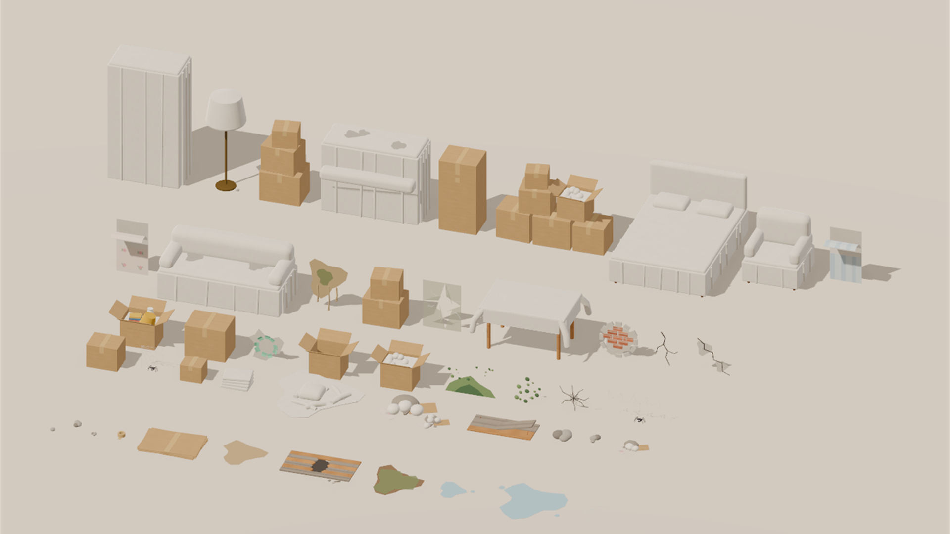 Renovation & Makeover Kit - 328 Low-Poly Models 3D Model