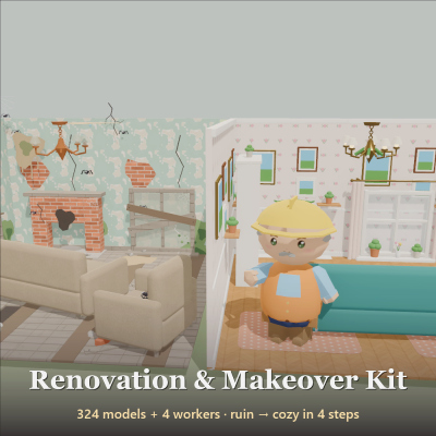 Renovation & Makeover Kit - 328 Low-Poly Models
