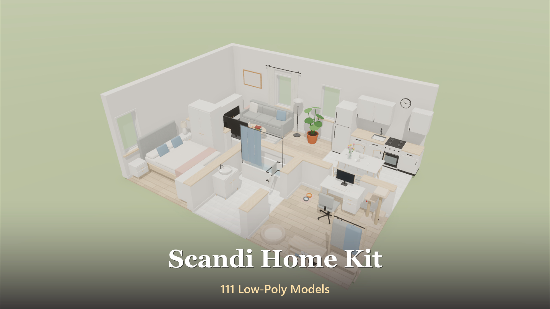 Scandi Home Kit - 111 Low-Poly Models 3D Model
