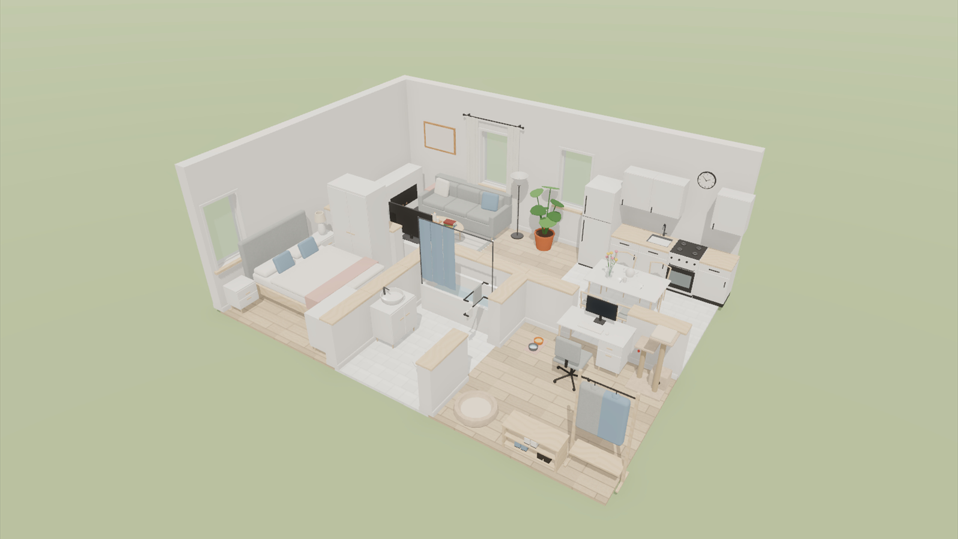 Scandi Home Kit - 111 Low-Poly Models 3D Model