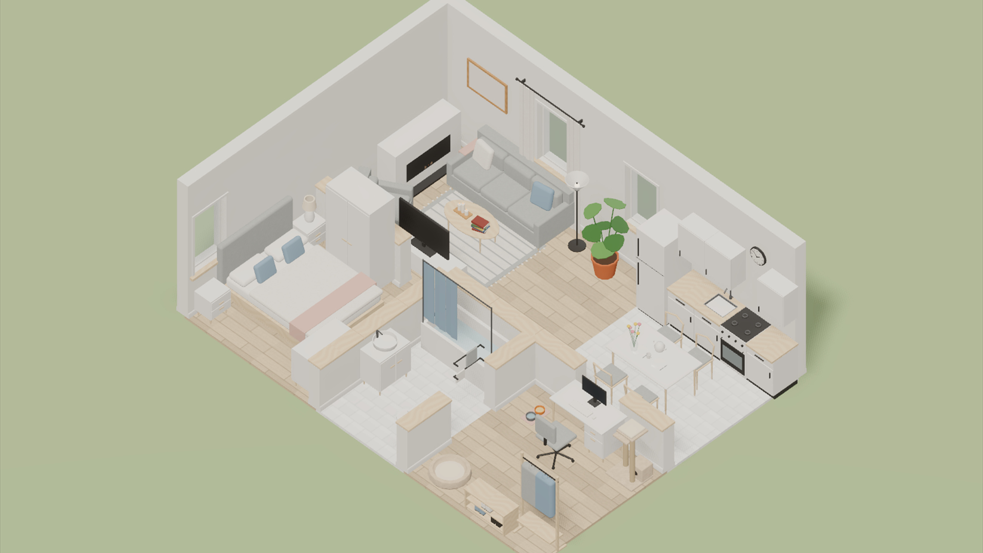 Scandi Home Kit - 111 Low-Poly Models 3D Model