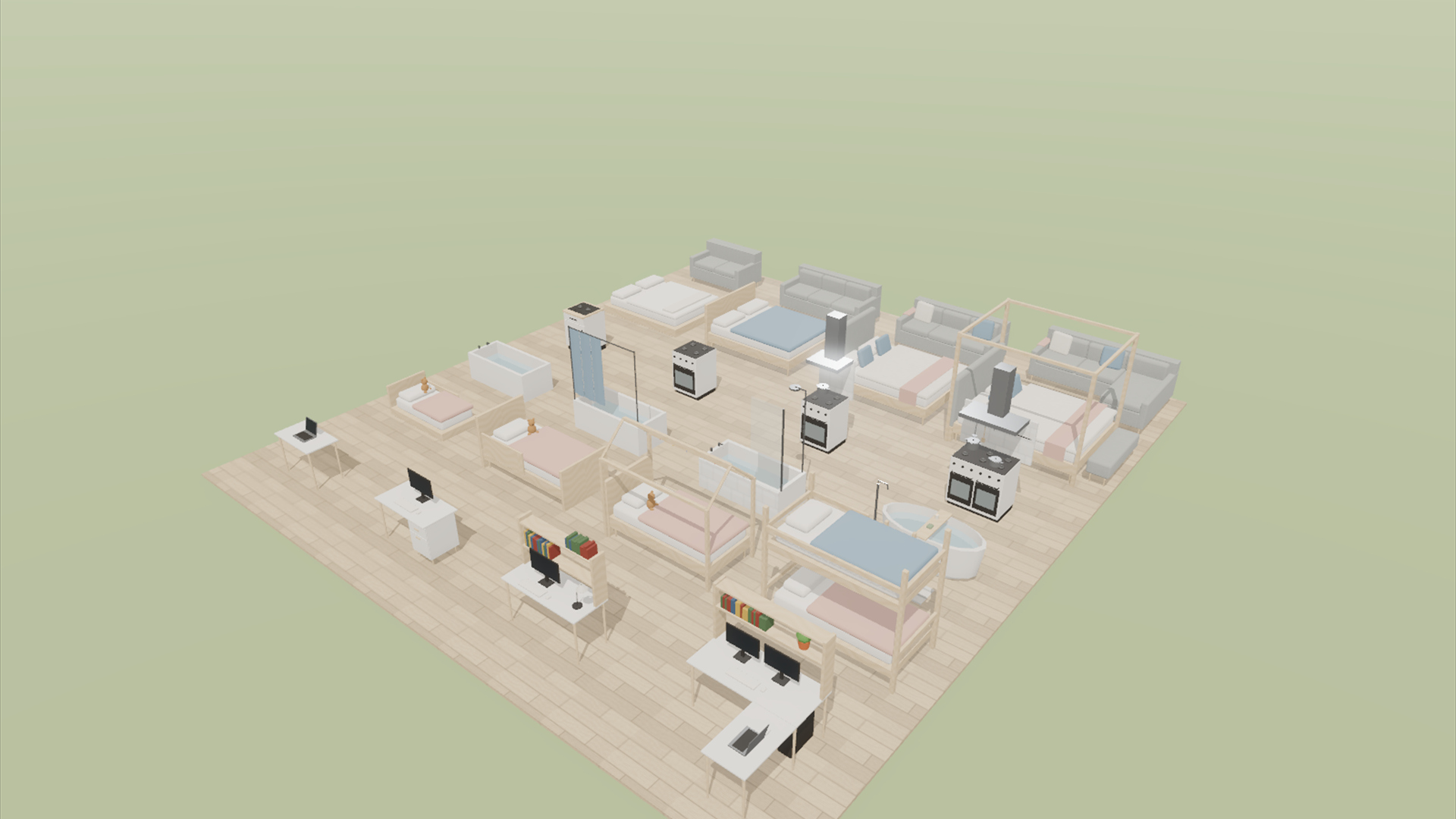 Scandi Home Kit - 111 Low-Poly Models 3D Model